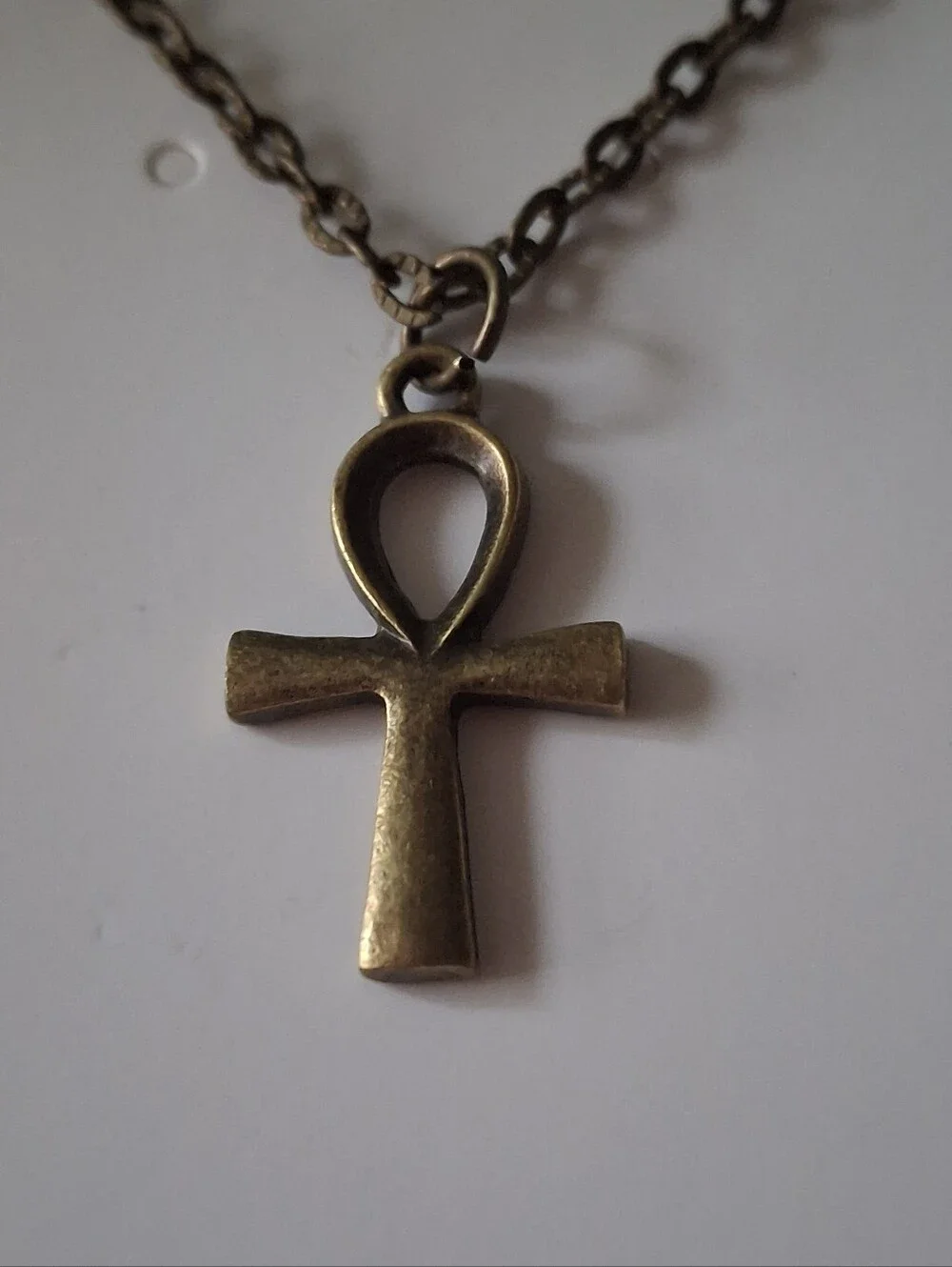 Ankh Pendant Necklace in Antique Brass Tone - Picture 1 of 1